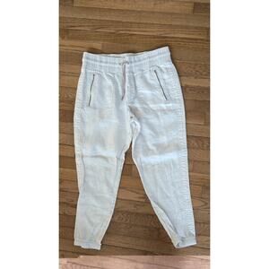 ATHLETA sz.12 Cabo Linen Jogger Athletic Pant Neutral Cheetah Pockets